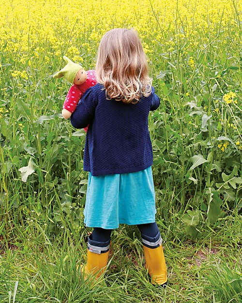 Nanchen Natur Doll with Red Clothes with Dots, 30 cm - Safe and Funny! Dolls