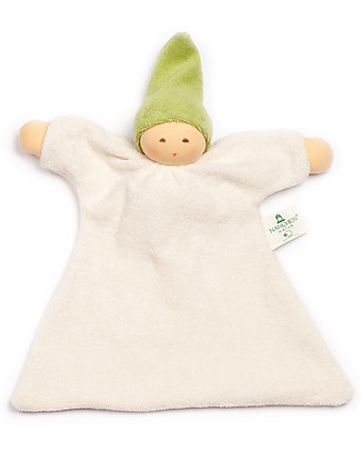 Nanchen Natur Nuckel Doudou Doll 21 cm - Green - Organic cotton and Virgin Wool Doudou & Comforters