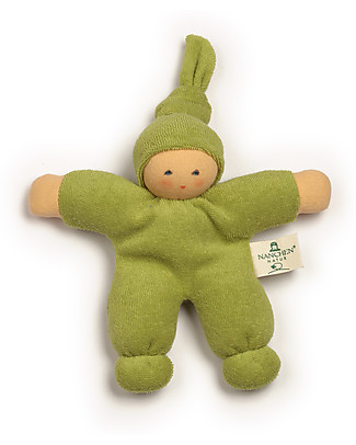 Nanchen Natur Pimpel Green Doll, 17 cm - Organic Cotton and Virgin Wool Dolls