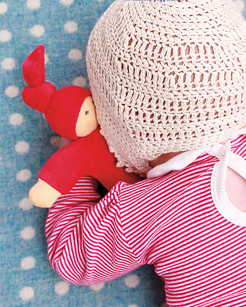 Nanchen Natur Pimpel Red Doll, 17 cm - Organic Cotton and Virgin Wool Dolls