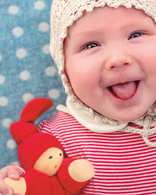 Nanchen Natur Pimpel Red Doll, 17 cm - Organic Cotton and Virgin Wool Dolls