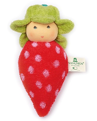Nanchen Natur Strawberry Soft Doll Rattle - Perfect for Babies Dolls