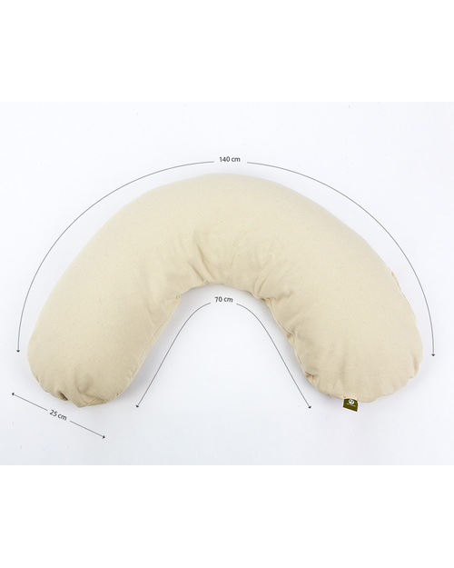 Nati Naturali Natural Breastfeeding Pillow + removable cover - Natural Spelt Wheat Husk & Organic Cotton Breastfeeding Pillows