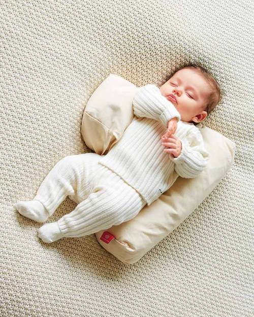 Nati Naturali Safe Sleep Pillow + removable cover - 100% Natural Spelt Wheat Husk & Organic Cotton Sleep Positioners