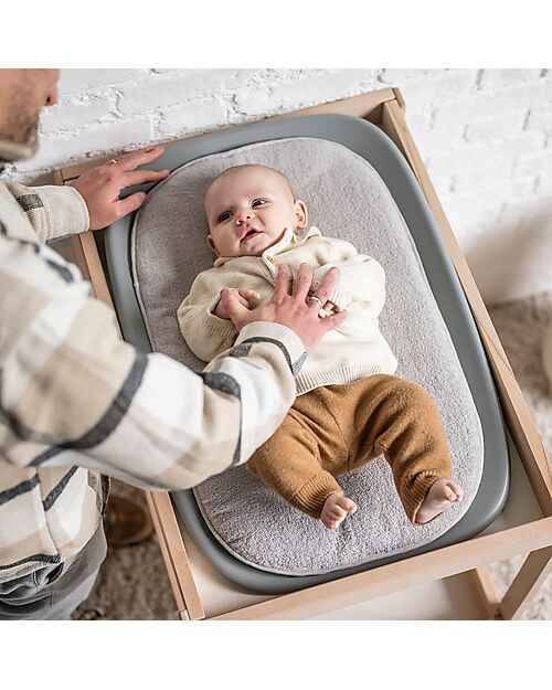 Nattou Care Changing Mat Cushion - Grey - Cotton Changing Mats Accessories