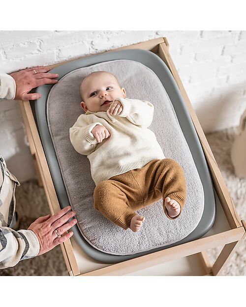 Nattou Care Changing Mat Cushion - Grey - Cotton Changing Mats Accessories