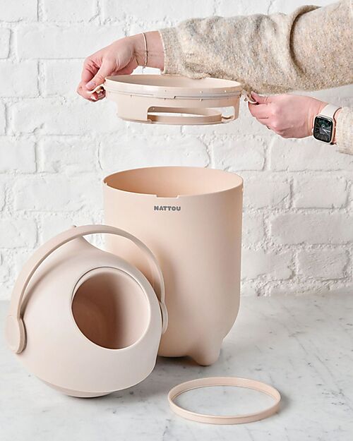 Nattou Dropy Diaper Bin - Odor-Free Diaper Disposal - Green Baby Wipes