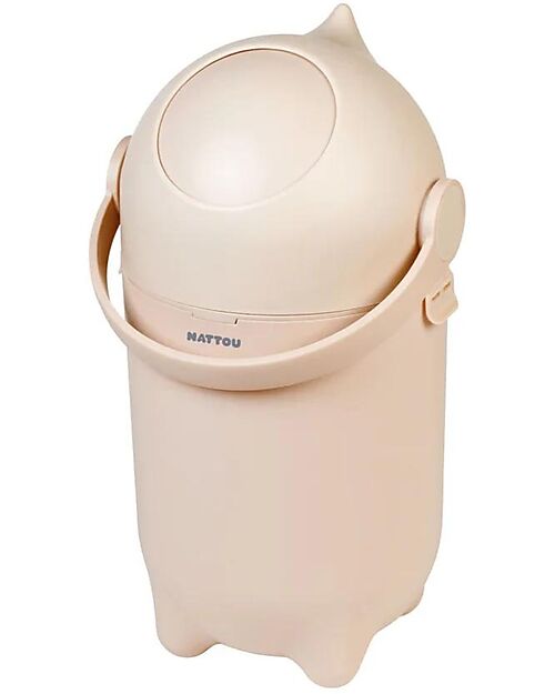Nattou Dropy Diaper Bin - Odor-Free Diaper Disposal - Sand Baby Wipes