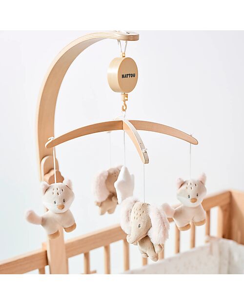 Nattou Flo, Oli and Ernest Musical Mobile - Wood Mobiles