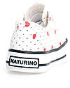 Naturino Ayasy Shoes in Canvas - Delavè - White Polka Dots and Red Hearts - Lace Closure Shoes