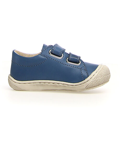 Naturino Cocoon Low Leather Shoes - Azure - Soft Rubber Sole Sneakers