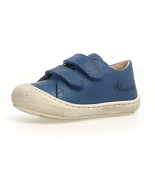 Naturino Cocoon Low Leather Shoes - Azure - Soft Rubber Sole Sneakers