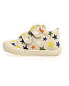 Naturino Cocoon Velcro Canvas Shoes - Ecru - Stars - Soft Rubber Sole - Suitable for First Steps Sneakers