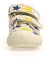 Naturino Cocoon Velcro Canvas Shoes - Ecru - Stars - Soft Rubber Sole - Suitable for First Steps Sneakers