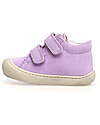 Naturino Cocoon Velcro Canvas Shoes - Lilac - Soft Rubber Sole - Suitable for First Steps Sneakers