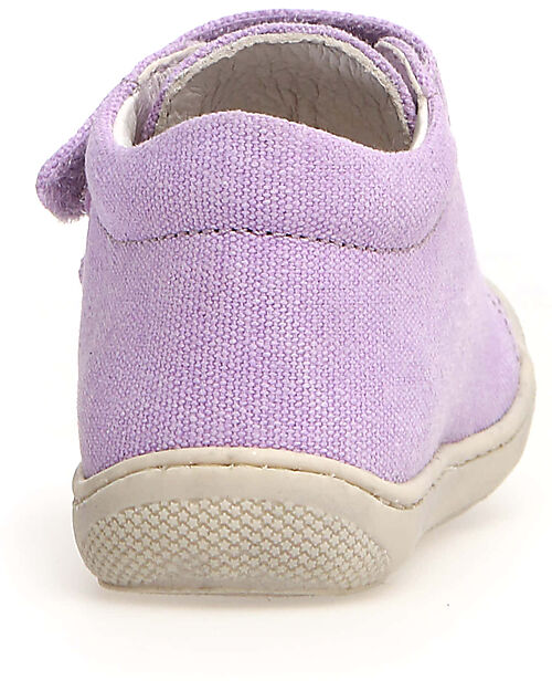 Naturino Cocoon Velcro Canvas Shoes - Lilac - Soft Rubber Sole - Suitable for First Steps Sneakers