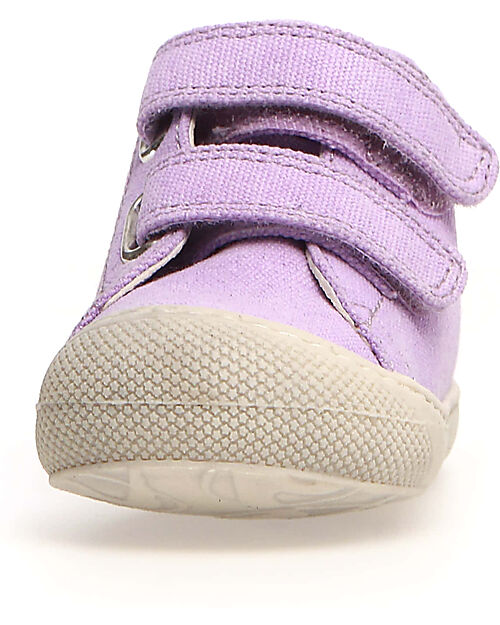 Naturino Cocoon Velcro Canvas Shoes - Lilac - Soft Rubber Sole - Suitable for First Steps Sneakers