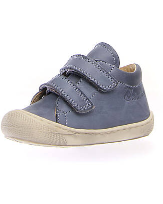 Naturino Cocoon VL Leather Shoes - Light Blue - Soft Rubber Sole Sneakers