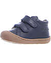 Naturino Cocoon VL Leather Shoes - Navy Blue - Soft Rubber Sole Sneakers