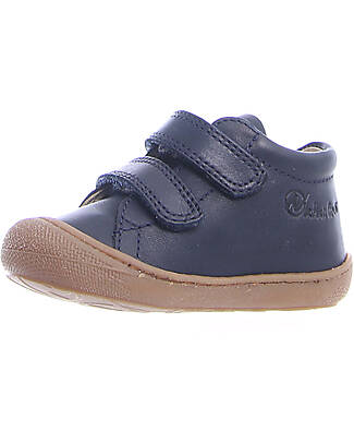 Naturino Cocoon VL Leather Shoes - Navy Blue - Soft Rubber Sole Sneakers