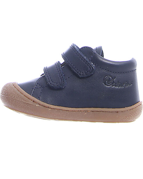 Naturino Cocoon VL Leather Shoes - Navy Blue - Soft Rubber Sole Sneakers