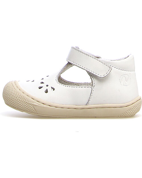 Naturino Indis Leather Sandal - White - Velcro Closure Sandals