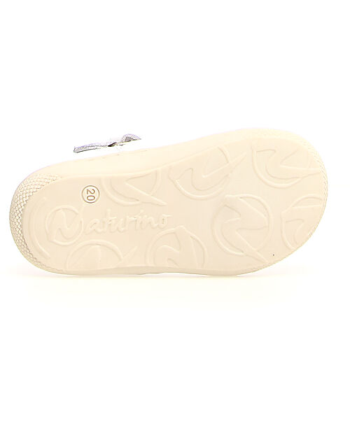 Naturino Indis Leather Sandal - White - Velcro Closure Sandals