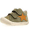 Naturino Kolde VL Leather Shoes - Green and Ocher - Soft Rubber Sole Sneakers