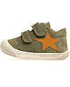 Naturino Kolde VL Leather Shoes - Green and Ocher - Soft Rubber Sole Sneakers