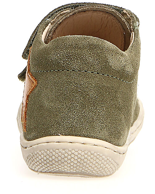 Naturino Kolde VL Leather Shoes - Green and Ocher - Soft Rubber Sole Sneakers
