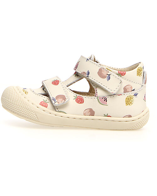Naturino Puffy Leather Sandal - Milk - Fresh Fruit - Double Velcro Closure
 Sandals