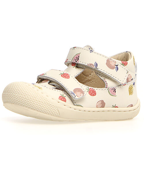 Naturino Puffy Leather Sandal - Milk - Fresh Fruit - Double Velcro Closure
 Sandals