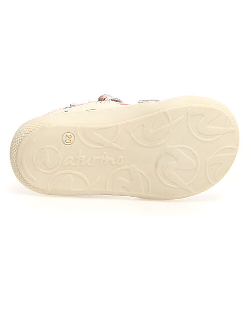 Naturino Puffy Leather Sandal - Milk - Fresh Fruit - Double Velcro Closure
 Sandals