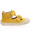 Naturino Puffy Nappa Sandal - Yellow - Sole Bone - Double Velcro Closure Sandals