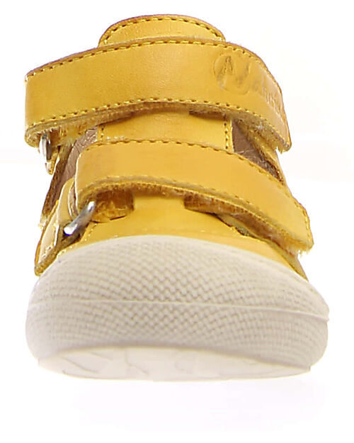 Naturino Puffy Nappa Sandal - Yellow - Sole Bone - Double Velcro Closure Sandals