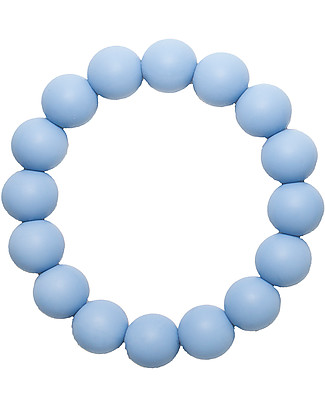 Nibbling Bracelets/Teething Ring - Kew Soft Blue - 100% Food Grade Silicone - Fast and Easy to Clean! Teethers