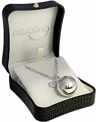 Nibbling Call Angel Bola with Silver, Zircon Chain, Zircon Stone Pregnancy Chimes