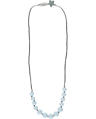 Nibbling Harrow Teething Necklace - Baby Blue - 100% Food Grade Silicone and Breakaway Clasp! Teething Necklaces