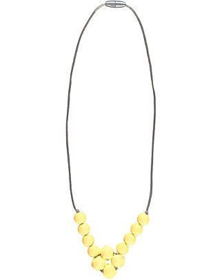 Nibbling Havana Teething Necklace - Yellow - 100% Food Grade Silicone and Breakaway Clasp! Teething Necklaces
