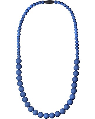 Nibbling Kew Teething Necklace - Sapphire - 100% Food Grade Silicone and Breakaway Clasp! Teething Necklaces