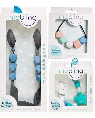 Nibbling Mayfair Teething Necklace - Pearl White - 100% Food Grade Silicone and Breakaway Clasp! Teething Necklaces