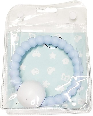 Nibbling Rattle Ring - Pink/White - 100% Food Grade Silicone - Fast and Easy to Clean! Teethers
