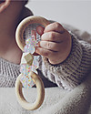 Nibbling Rattle Teething Ring 2-in-1 - Candy Pink - Natural Wood and Food Grade Silicone! Teethers