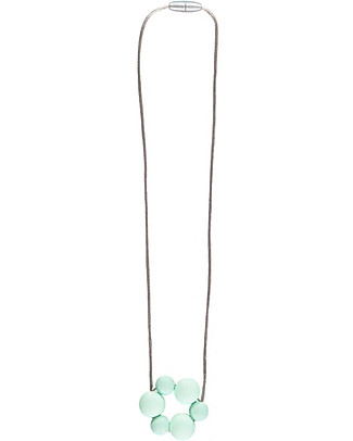 Nibbling Rio Teething Necklace - Mint - 100% Food Grade Silicone and Breakaway Clasp! Teething Necklaces