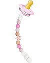 Nibbling Set Universal Dummy Clip Comet Pink + Bibs Colour Pacifier Baby Pink Pacifier Chains