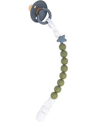 Nibbling Set Universal Dummy Clip Pluto Kale + Bibs Colour Pacifier Hunter Green Dummies & Soothers