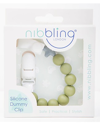 Nibbling Set Universal Dummy Clip Pluto Kale + Bibs Colour Pacifier Hunter Green Dummies & Soothers