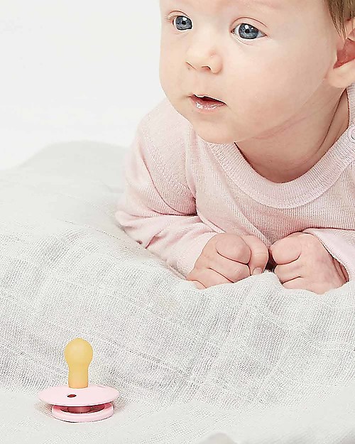 Nibbling Set Universal Dummy Clip Royal Pink + Bibs Colour Pacifier Baby PInk Dummies & Soothers