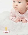 Nibbling Set Universal Dummy Clip Royal Pink + Bibs Colour Pacifier Baby PInk Dummies & Soothers