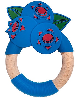 Nibbling Superfoods Teething Toy Blueberry - Silicone and Wood Dummies & Soothers